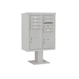 3400 Horizontal Series 7-Compartment 1-Parcel Locker Pedestal Mount Mailbox - Super Arbor