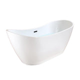 70 in. Luxury Acrylic Flatbottom Soaking Bathtub Spa in White with Oil Rubbed Bronze Trim - Super Arbor