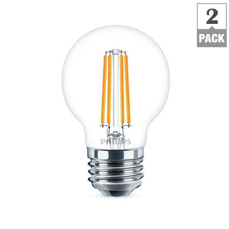 Philips 40-Watt Equivalent G16.5 Dimmable LED Light Bulb Soft White Globe (2-Pack)