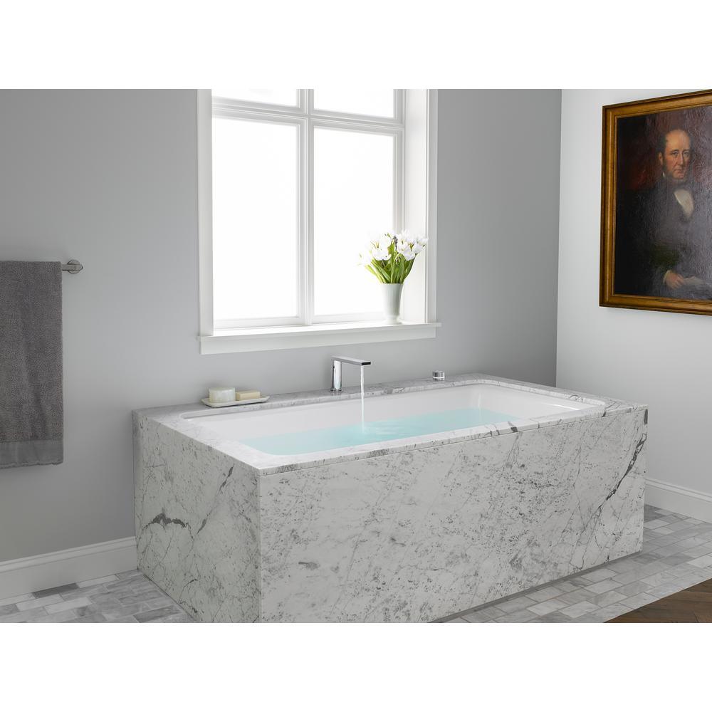 Tea-for-Two 5.5 ft. Reversible Drain Cast Iron Soaking Tub in White - Super Arbor