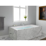 Tea-for-Two 5.5 ft. Reversible Drain Cast Iron Soaking Tub in White - Super Arbor
