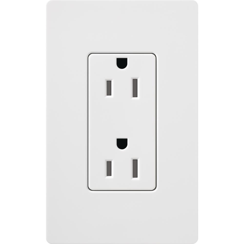 Claro 15 Amp Duplex Outlet, White - Super Arbor
