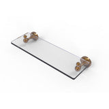 Sag Harbor Collection 16 in. Glass Vanity Shelf with Beveled Edges in Satin Nickel - Super Arbor