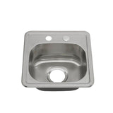 Drop-In 22-Gauge Stainless Steel 15 in. 2-Hole Single Bowl Bar Sink
