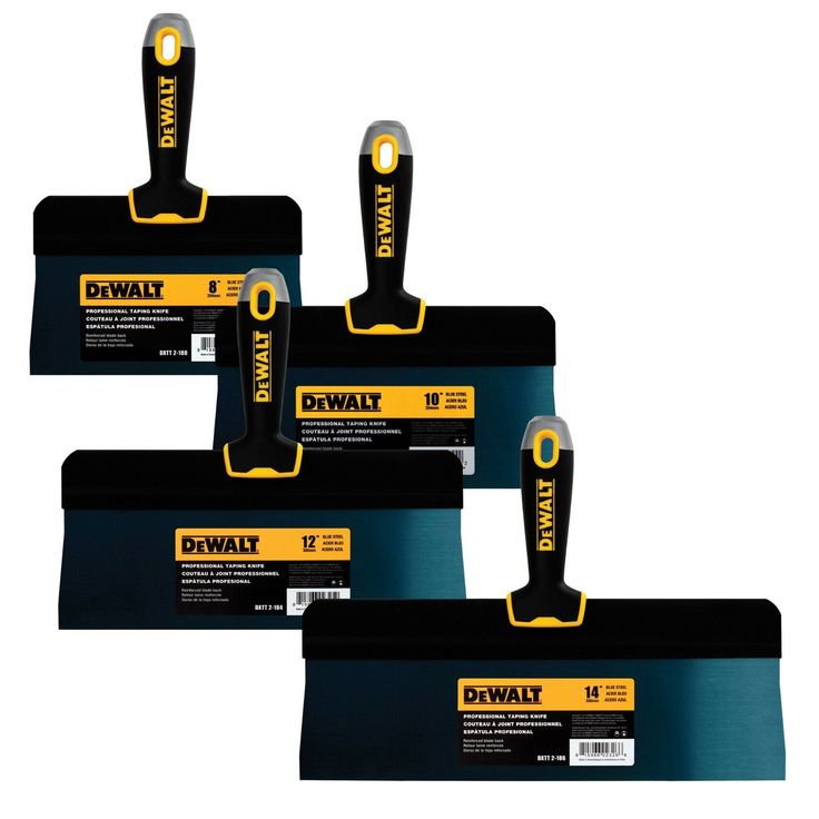 Big Back Blue Steel Taping Knife Set with Soft Grip Handles