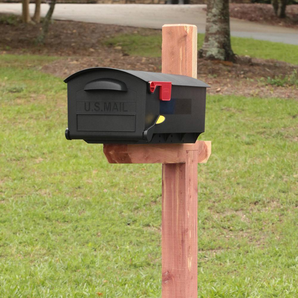 Patriot Large, Plastic, Post-Mount Mailbox, Black - Super Arbor