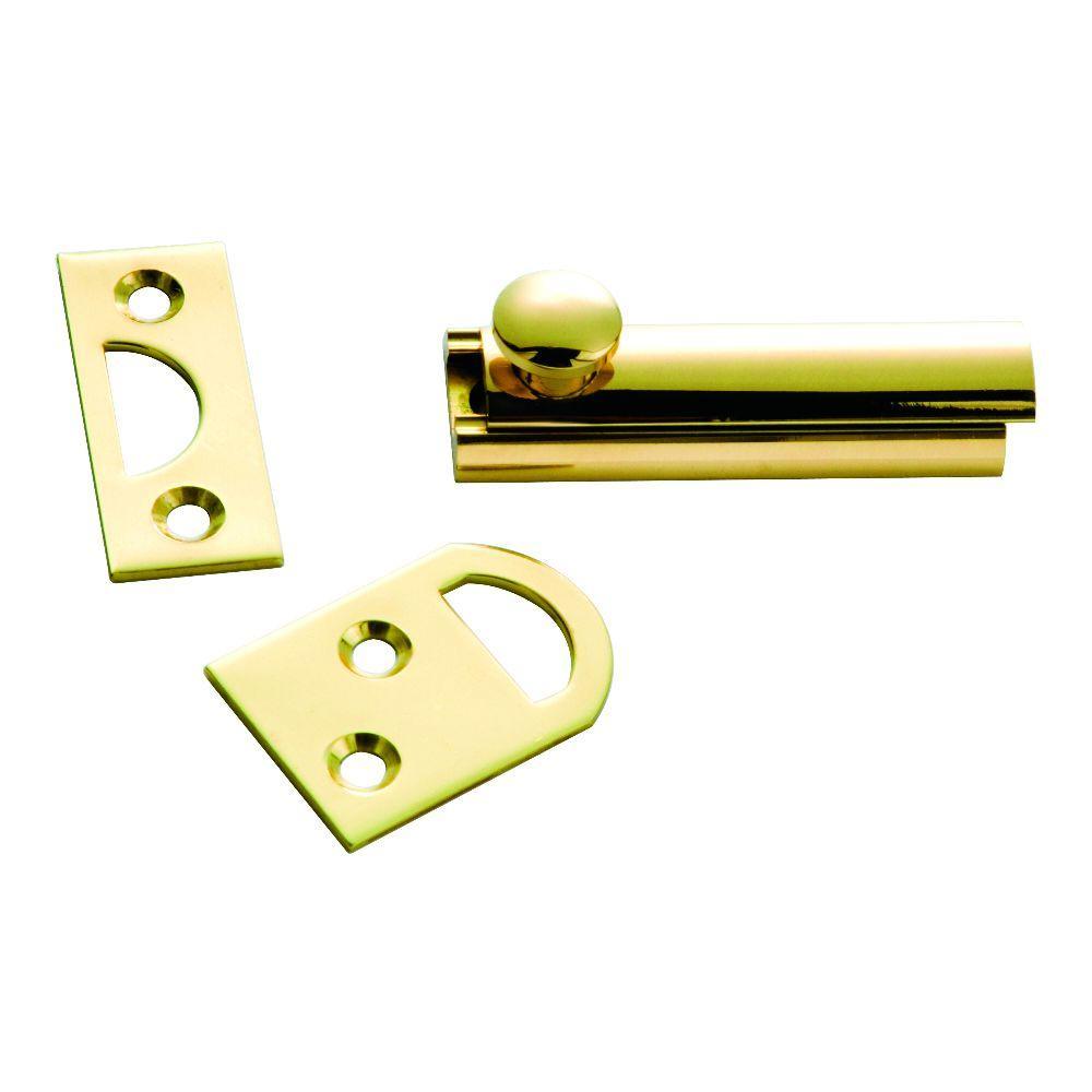 2 in. Satin Nickel Solid Brass Slide Door Bolt - Super Arbor