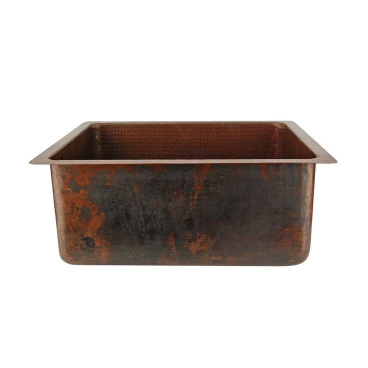 Undermount Hammered Copper 20 in. 0-Hole Kitchen Bar Sink in Oil Rubbed Bronze