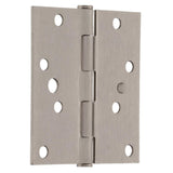 4 in. Satin Nickel Square Corner Security Door Hinges Value Pack (3-Pack) - Super Arbor