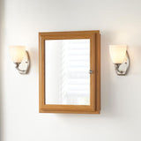 20-3/4 in. x 25-3/4 in. Fog Free Framed Recessed or Surface-Mount Bathroom Medicine Cabinet in Oak