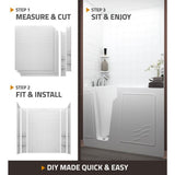 Rampart 5 ft. Walk-in Whirlpool and Air Bathtub with 4 in. Tile Easy Up Adhesive Wall Surround in White - Super Arbor