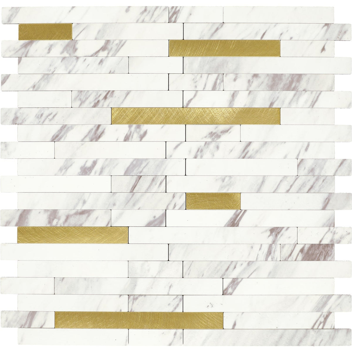 Daltile Smart Stick Golden Drift Ivory 12-in x 12-in Matte PVC Linear Peel and stick Mosaic Wall Tile product image