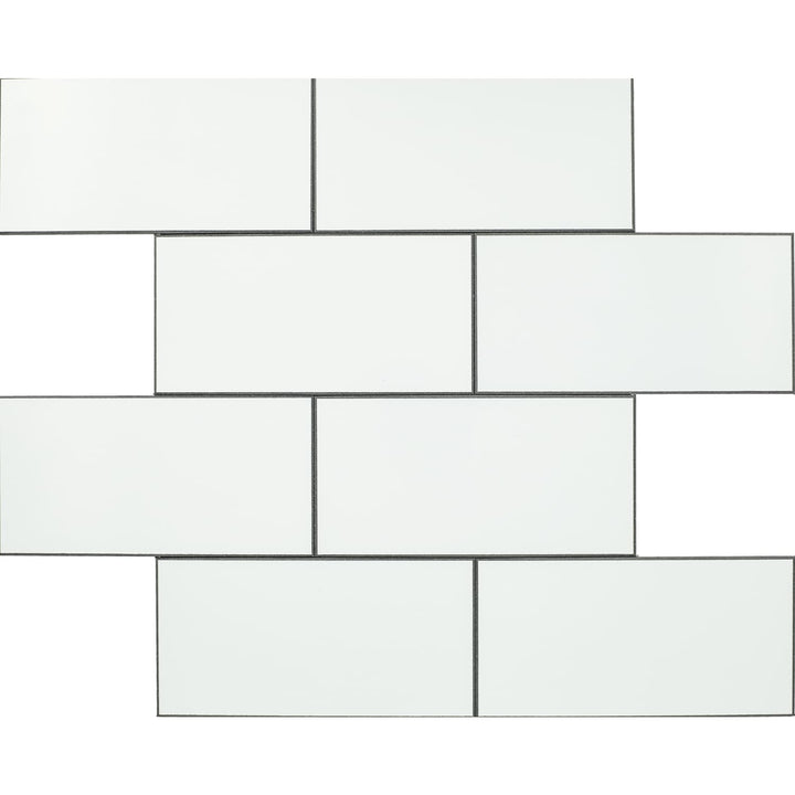 Daltile Smart Stick White 12-in x 15-in Glossy PVC Peel and stick Mosaic Wall Tile product image