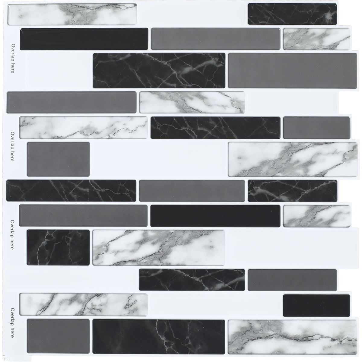Daltile Smart Stick Shadow 11-in x 12-in Glossy PVC Peel and stick Mosaic Wall Tile product image