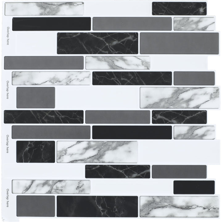 Daltile Smart Stick Shadow 11-in x 12-in Glossy PVC Peel and stick Mosaic Wall Tile product image