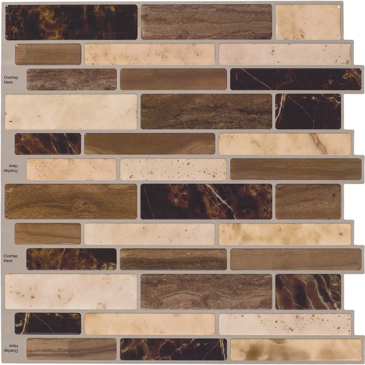 Daltile Smart Stick Soft Sand 10-in x 10-in Glossy PVC Peel and stick Mosaic Wall Tile product image