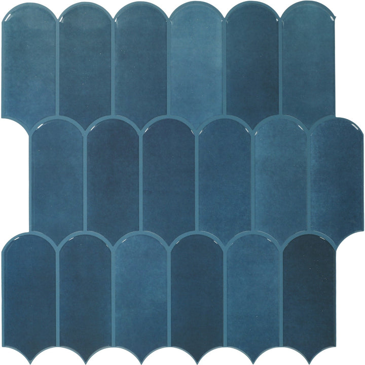 Daltile Smart Stick Ocean Blue 11-in x 11-in Glossy PVC Picket Peel and stick Mosaic Wall Tile product image