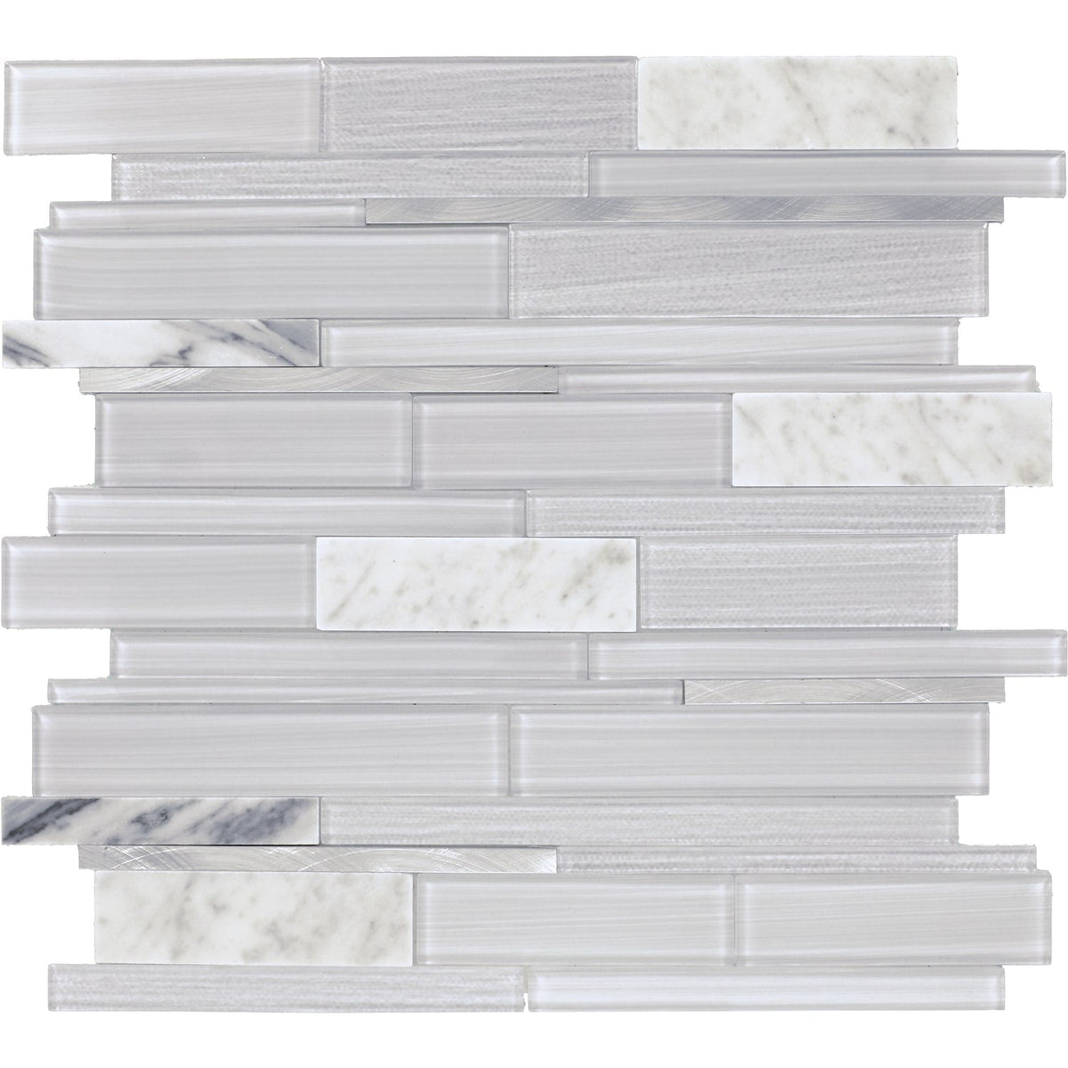 Daltile Smart Stick Silver Pearl 12-in x 13-in Multi-finish PVC Peel and stick Mosaic Wall Tile product image