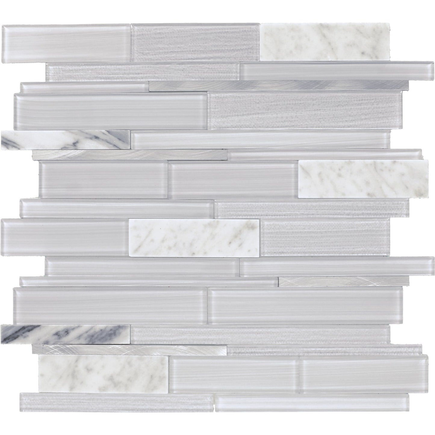 Daltile Smart Stick Silver Pearl 12-in x 13-in Multi-finish PVC Peel and stick Mosaic Wall Tile product image