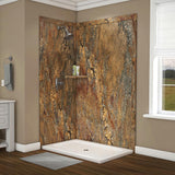 Elegance 36 in. x 48 in. x 80 in. 7-Piece Easy Up Adhesive Corner Shower Wall Surround in Triton - Super Arbor