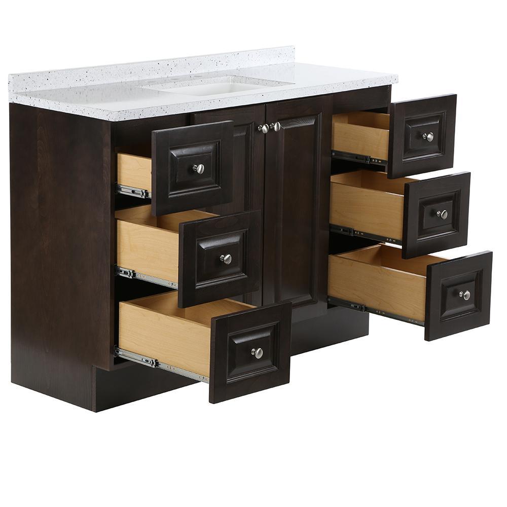 Northwood 49 in. W x 19 in. D Vanity in Dusk with Solid Surface Vanity Top in Silver Ash with White Sink - Super Arbor