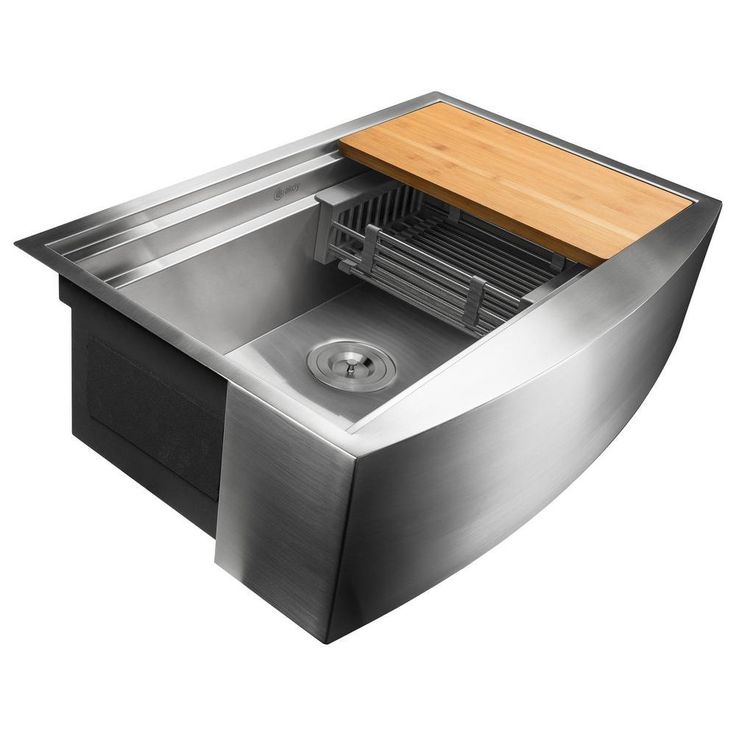 Handcrafted All-in-One Apron Mount 30 in. x 20 in. x 9 in. Single Bowl Kitchen Sink in Stainless Steel with Accessories