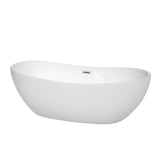 Rebecca 60 in. Acrylic Flatbottom Non-Whirlpool Bathtub in White with Polished Chrome Trim - Super Arbor