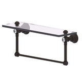 Carolina Crystal Collection 16 in. Glass Shelf with Integrated Towel Bar in Polished Brass - Super Arbor