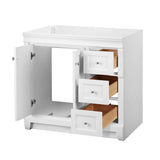 Naples 36 in. W Bath Vanity Cabinet Only in White with Right Hand Drawers - Super Arbor