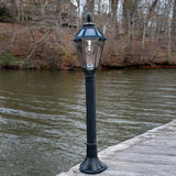 Polaris Solar Medium 1-Light Black Resin LED Outdoor Post Light and Bollard Lamp Post with Warm-White GS LED Bulb
