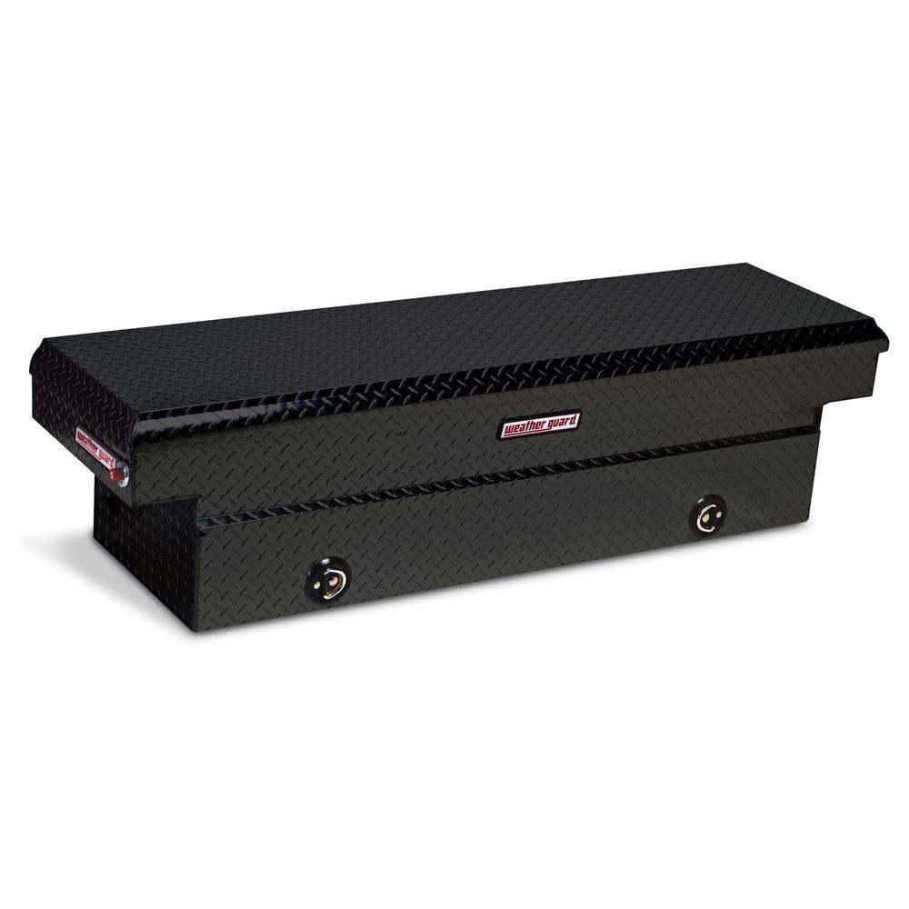 Weather Guard 72 in. Gloss Black Aluminum Full Size Crossbed Truck Tool Box - Super Arbor