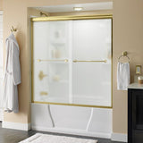 Crestfield 60 in. x 58-1/8 in. Semi-Frameless Traditional Sliding Bathtub Door in Bronze with Transition Glass - Super Arbor