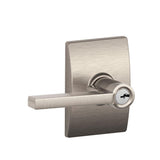Custom Latitude Matte Black Century Trim Keyed Entry Door Lever - Super Arbor