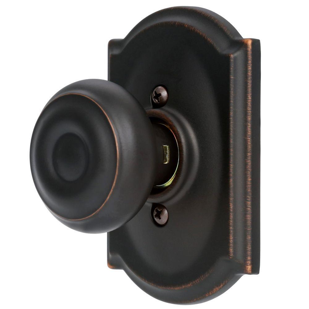 Georgian Aged Bronze Dummy Door Knob with Camelot Trim - Super Arbor