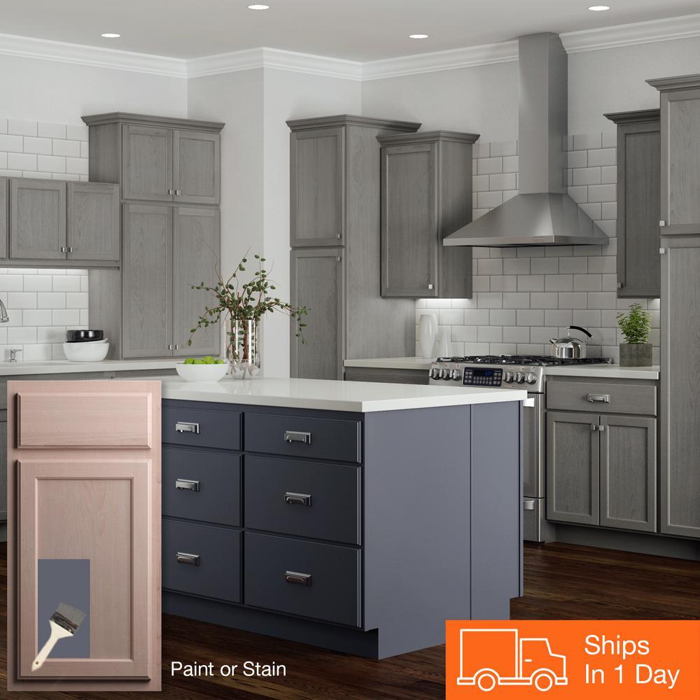 Hampton Assembled 24x30x12 in. Diagonal Corner Wall Kitchen Cabinet in Unfinished Beech - Super Arbor