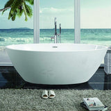 Amiens 69 in. Acrylic Flatbottom Freestanding Bathtub in White - Super Arbor