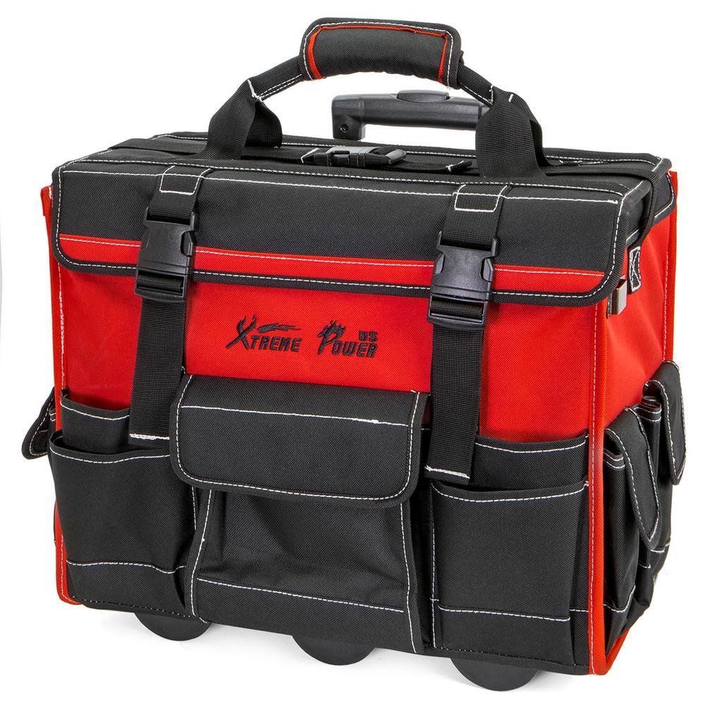11 in. x 18 in. Jobsite Rolling Tote Tool Bag Storage Organizer Backpack - Super Arbor
