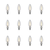 Feit Electric 25-Watt Equivalent B10 Dimmable Candelabra Clear Glass Vintage LED Light Bulb w/Spiral Filament Bright White (12-Pack)