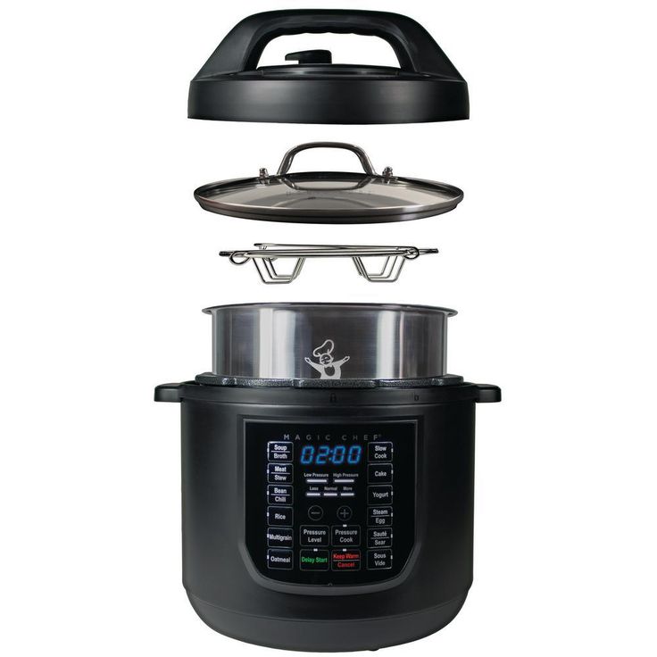 9-in-1 6 Qt. Matte Black Electric Multi-Cooker with Recipe Book