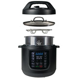 9-in-1 6 Qt. Matte Black Electric Multi-Cooker with Recipe Book