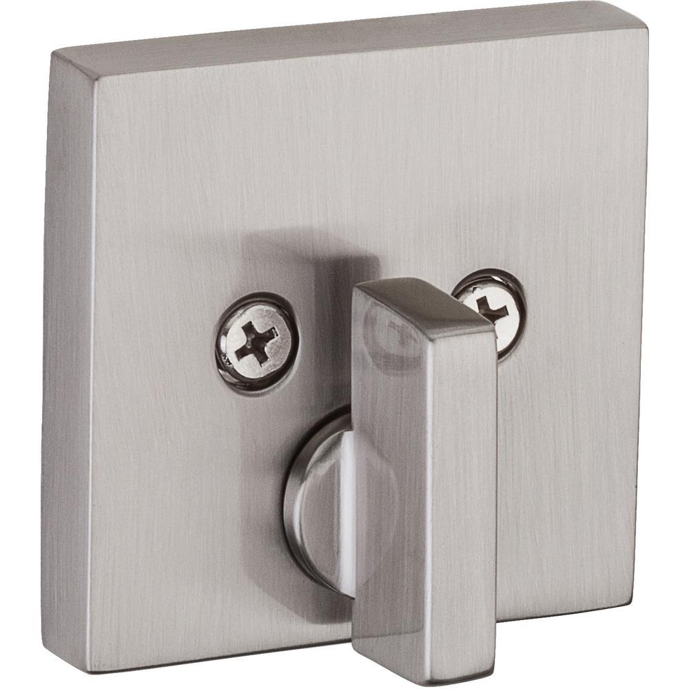 Downtown Low Profile Satin Nickel Square Single Cylinder Contemporary Deadbolt featuring SmartKey Security - Super Arbor