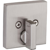 Downtown Low Profile Satin Nickel Square Single Cylinder Contemporary Deadbolt featuring SmartKey Security - Super Arbor