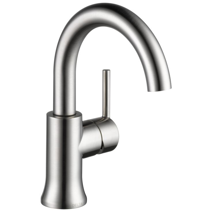 Delta Trinsic Stainless 1-Handle Single Hole WaterSense Bathroom Sink Faucet with Drain