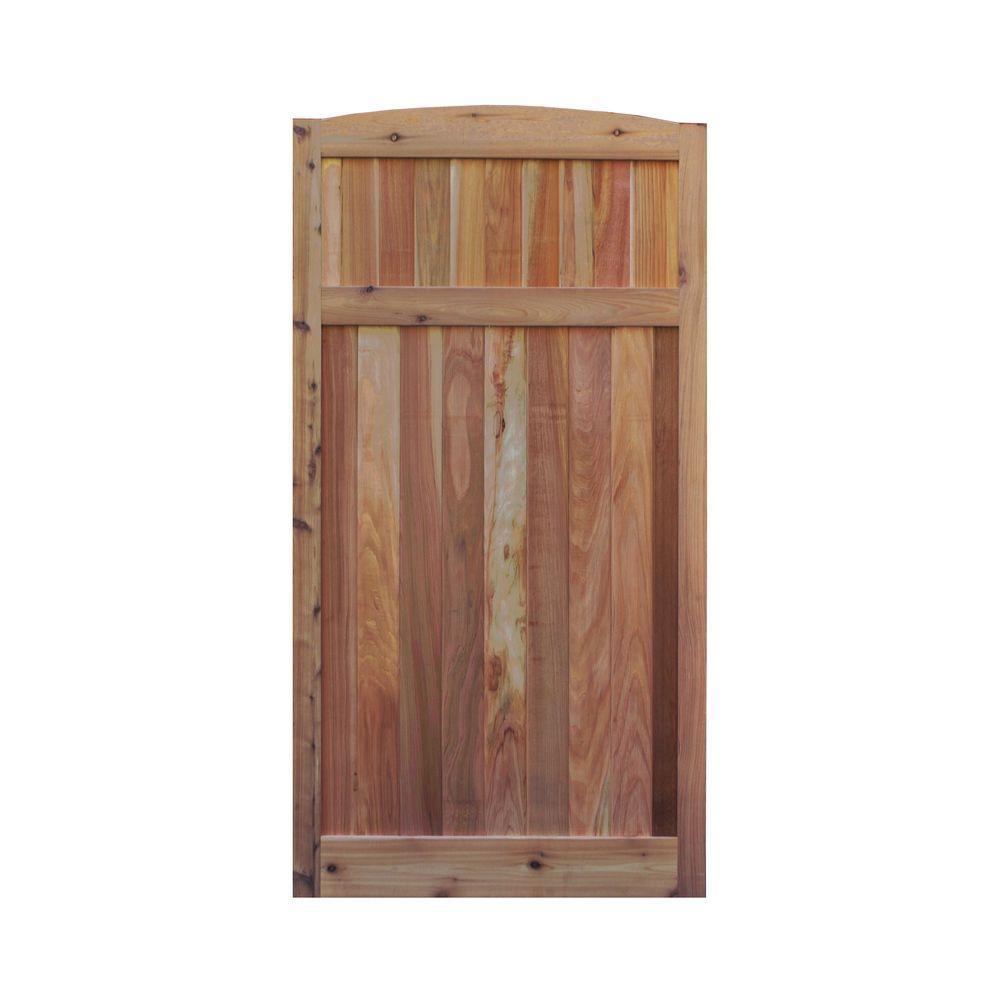 3 ft. x 6 ft. Western Red Cedar Arch Top Solid Lattice Fence Gate - Super Arbor