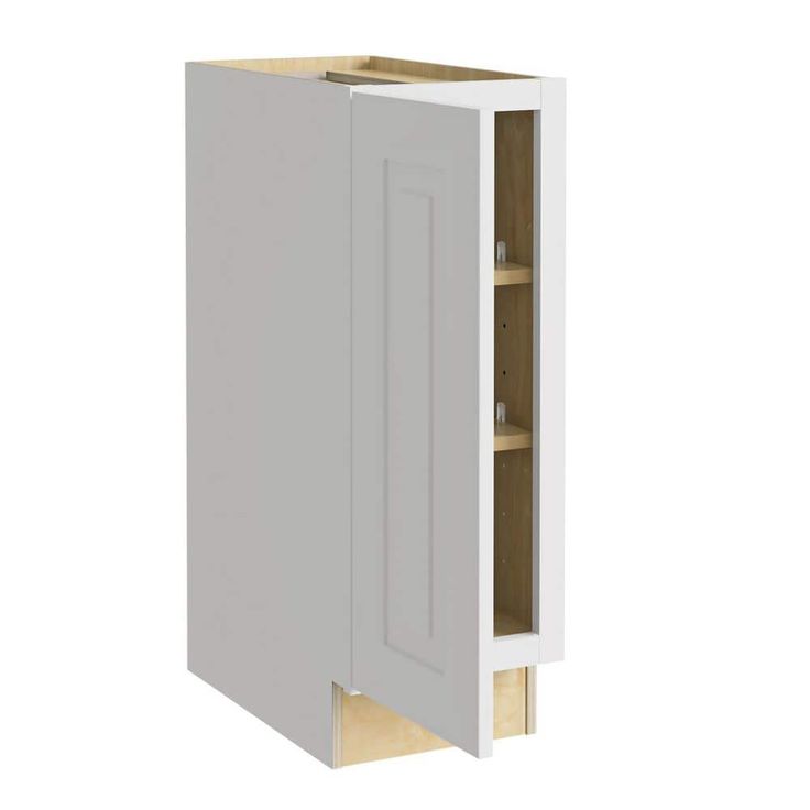 Home Decorators Collection Grayson 12 in. W x 24 in. D x 34.5 in. H Assembled Plywood Full Height Door Base Kitchen Cabinet in Pacific White LH