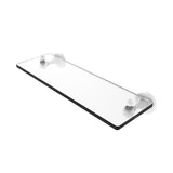 Sag Harbor Collection 16 in. Glass Vanity Shelf with Beveled Edges in Satin Nickel - Super Arbor
