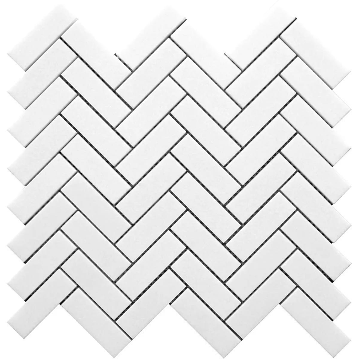 Apollo Tile Nubes Snow White 12-in x 13-in Honed Natural stone Marble Herringbone Mosaic Floor and Wall Tile product image