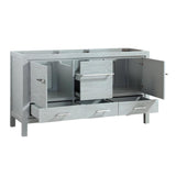 Azzuri Riley 61-in White Double Sink Bathroom Vanity with Gray Quartz Top - Super Arbor