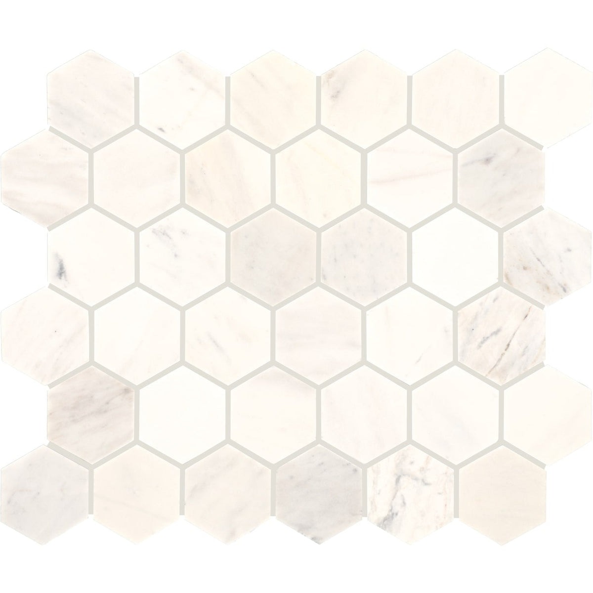Daltile Genuine Stone Linen Drift 11-in x 12-in Honed Natural stone Marble Marble look Hexagon Mosaic Floor and Wall Tile product image