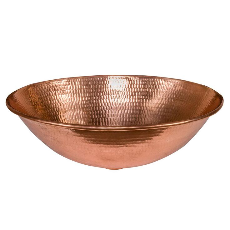 Premier Copper Products Oval Wired Rim Hammered Copper Vessel Sink in Polished Copper
